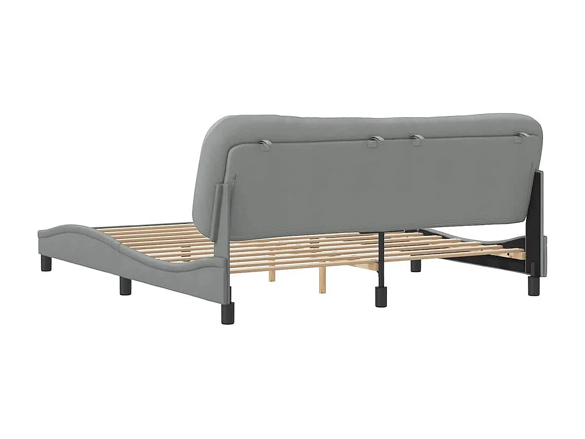 Bedframe zonder matras "Hvar" stof lichtgrijs 180x200 cm