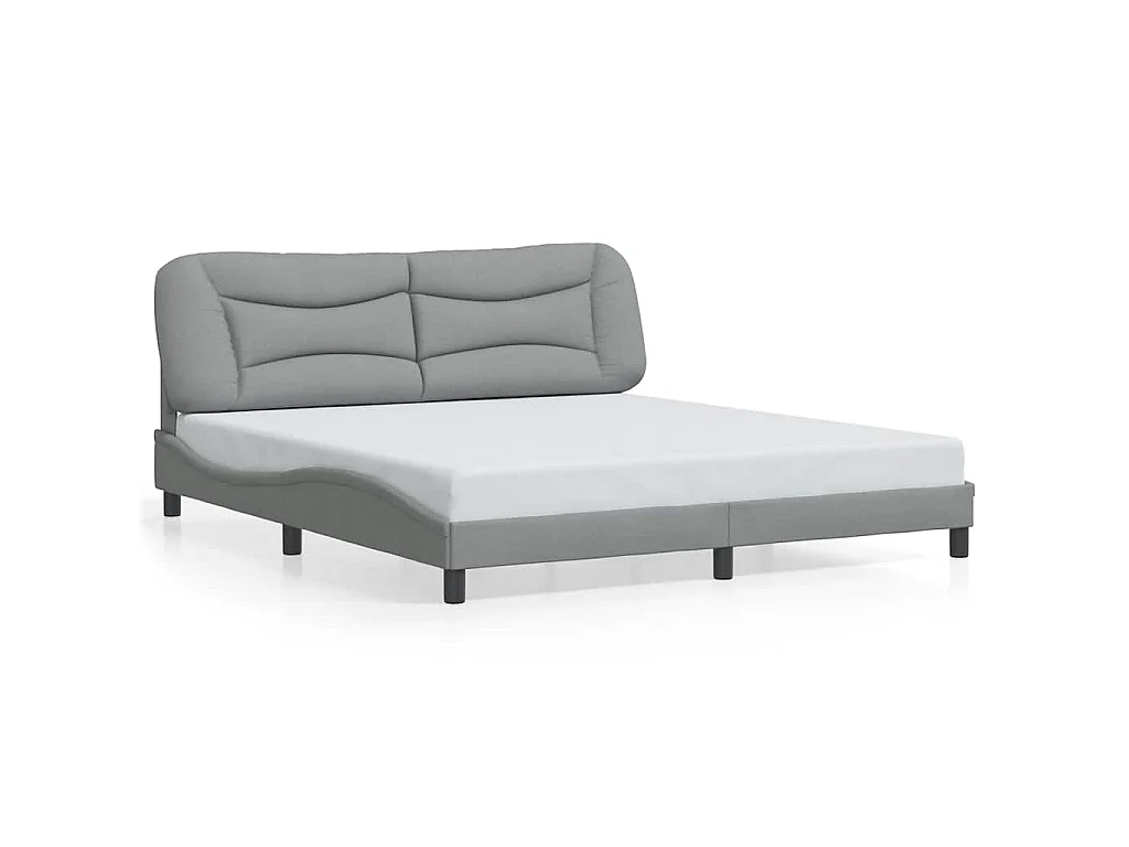 Bedframe zonder matras "Hvar" stof lichtgrijs 180x200 cm