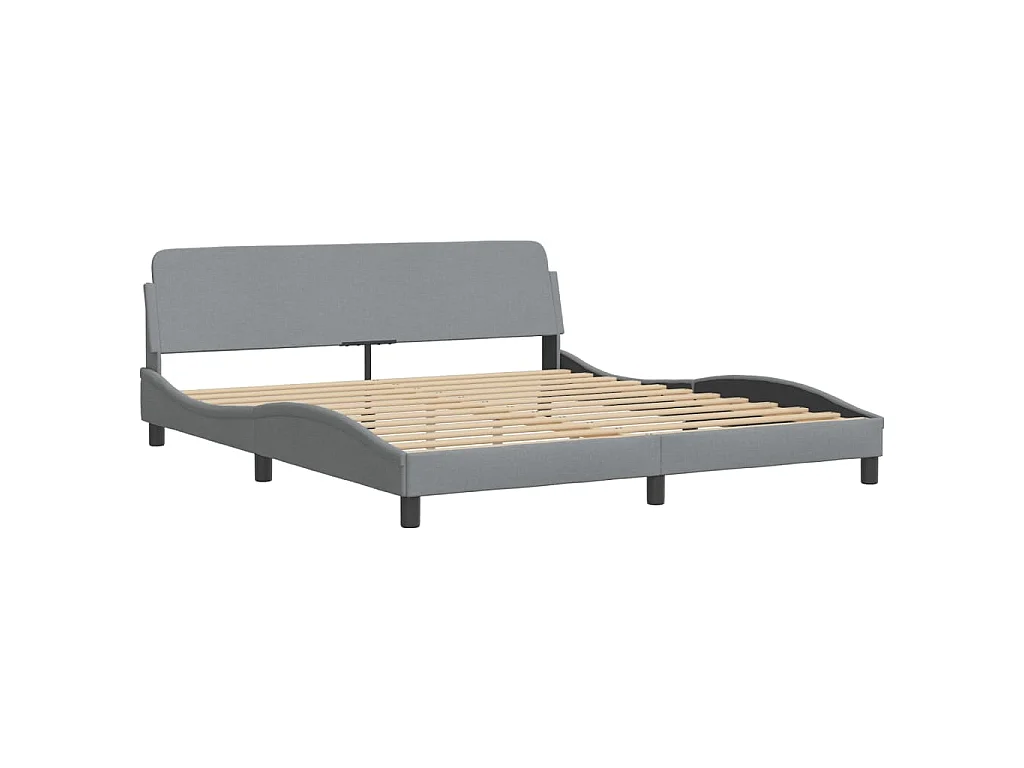 Bedframe zonder matras "Hvar" stof lichtgrijs 180x200 cm