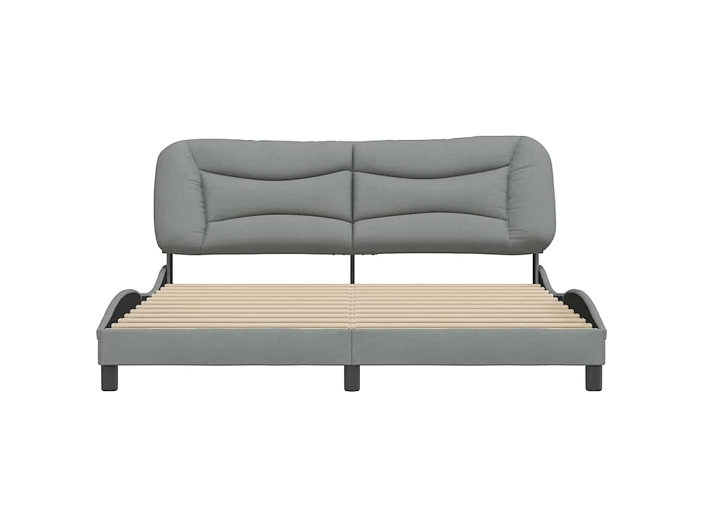 Cadre de lit sans matelas Hvar gris clair 180x200 cm tissu