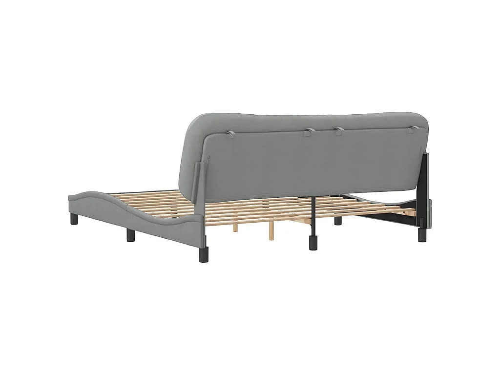 Cadre de lit sans matelas Hvar gris clair 180x200 cm tissu
