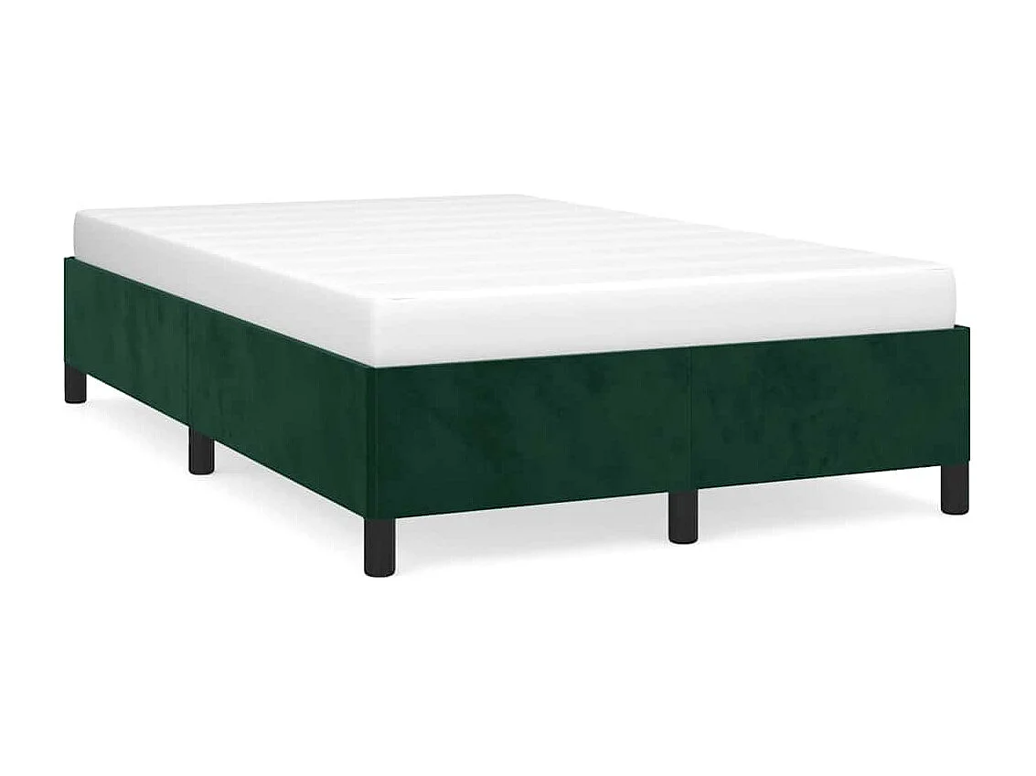 Cadre de lit sans matelas vert foncé 120x190 cm velours