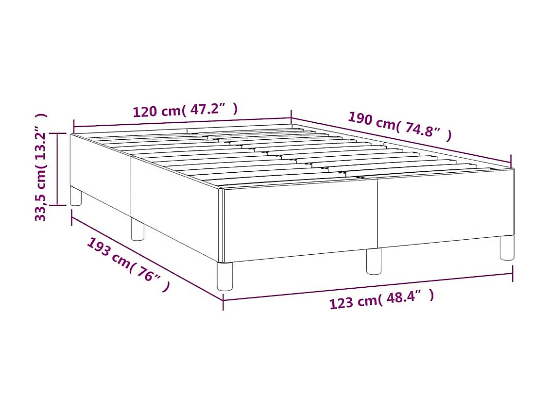 Cadre de lit sans matelas vert foncé 120x190 cm velours