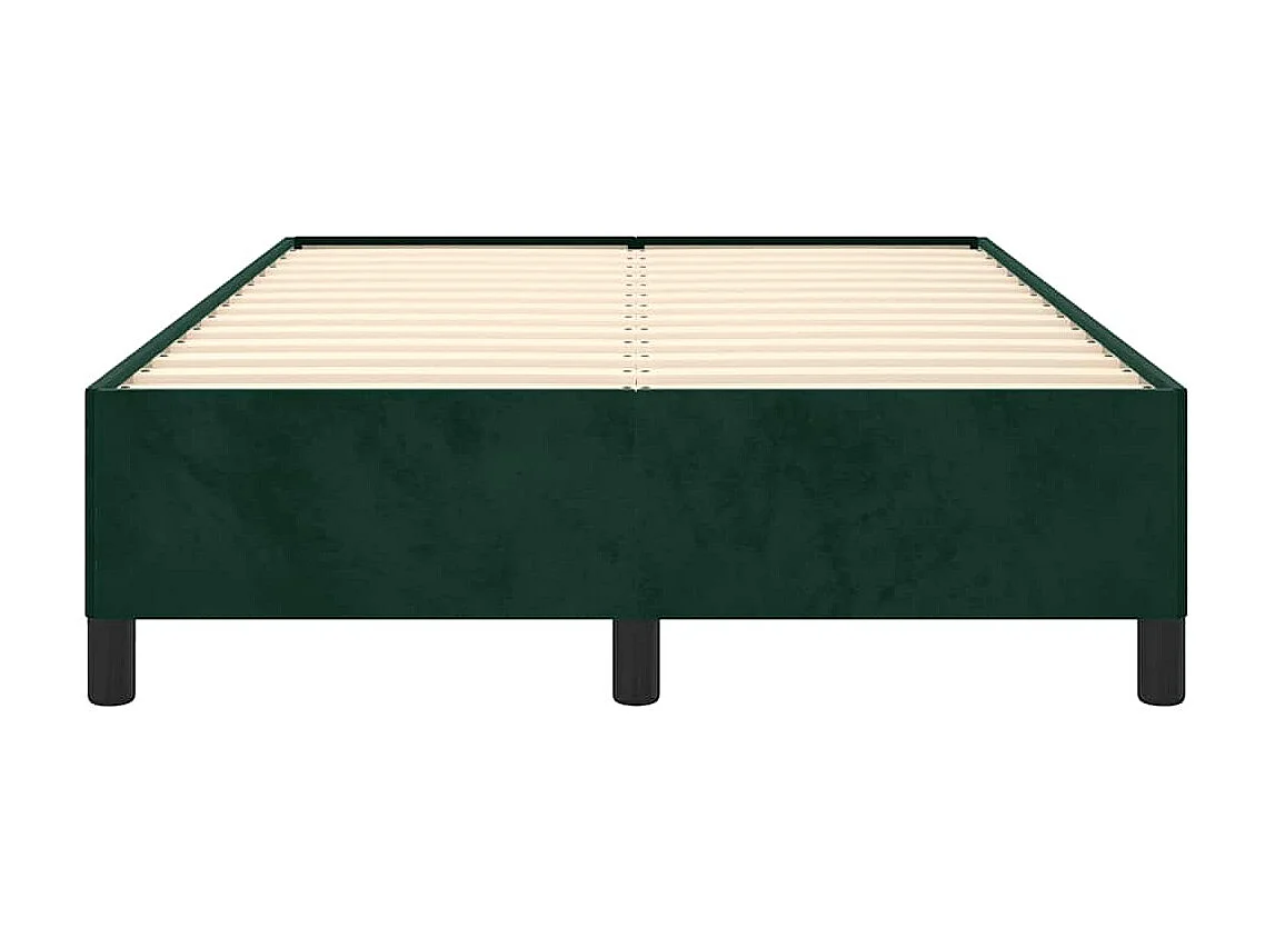 Cadre de lit sans matelas vert foncé 120x190 cm velours