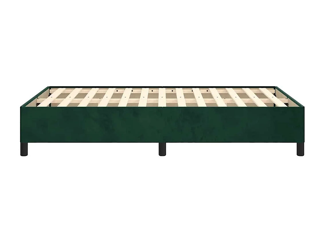 Cadre de lit sans matelas vert foncé 120x190 cm velours