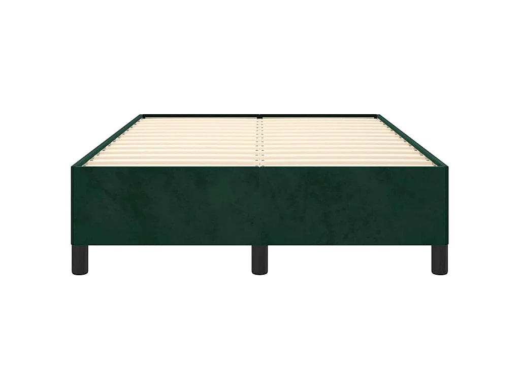 Cadre de lit sans matelas vert foncé 120x190 cm velours