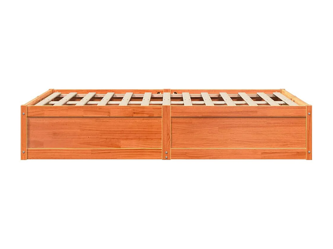 Cadre de lit sans matelas cire marron 120x200cm bois pin massif