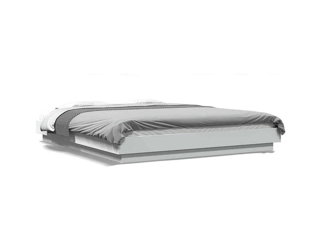 Cadre de lit sans matelas blanc 150x200 cm