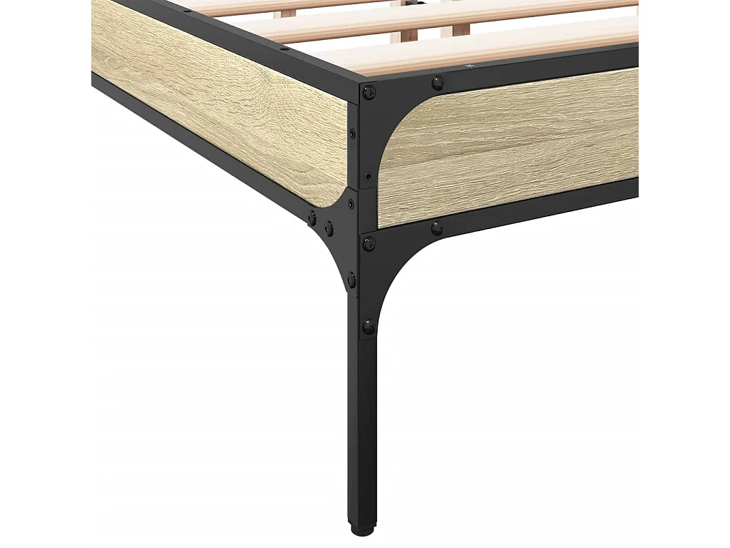 Cadre de lit sans matelas chêne sonoma 135x190 cm