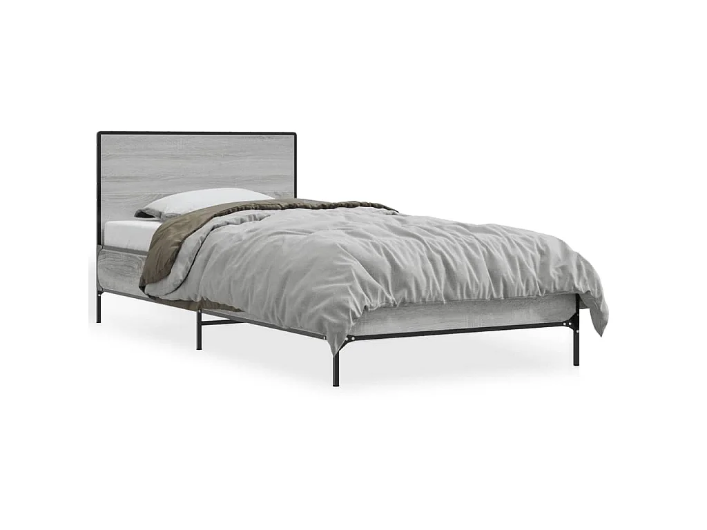 Giroletto Grigio Sonoma 100x200 cm Legno Multistrato e Metallo