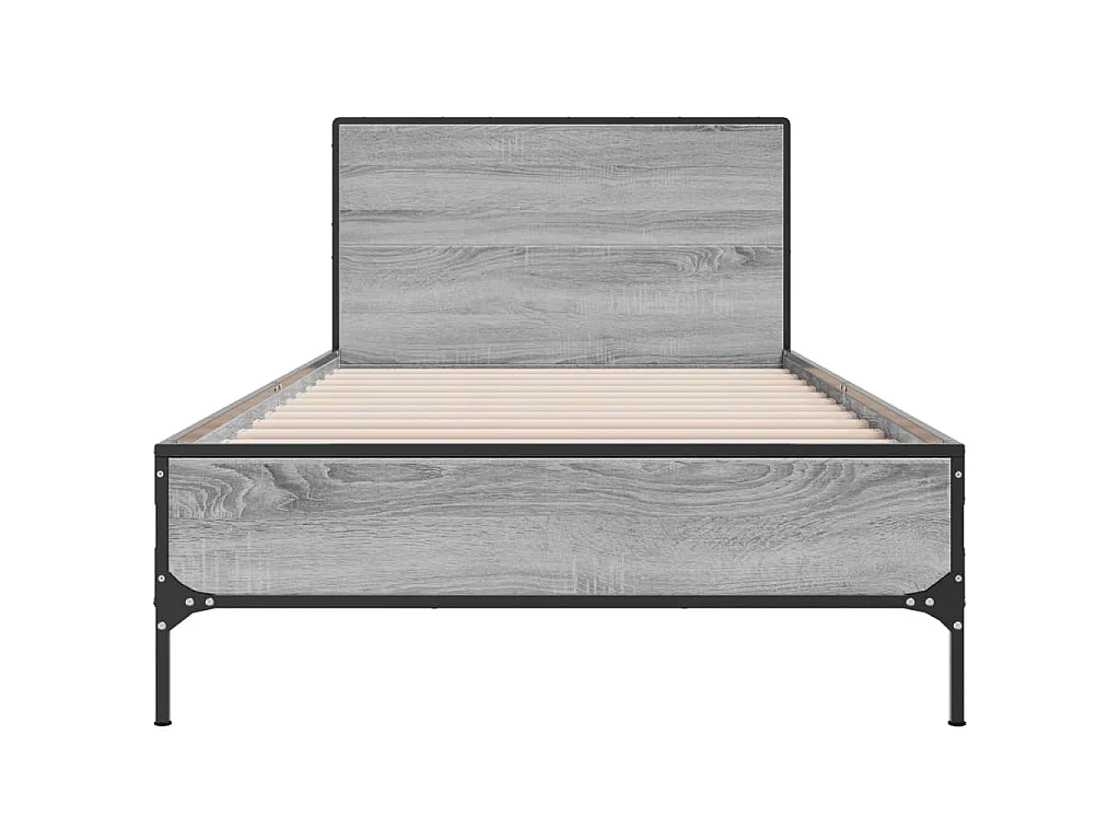 Giroletto Grigio Sonoma 100x200 cm Legno Multistrato e Metallo