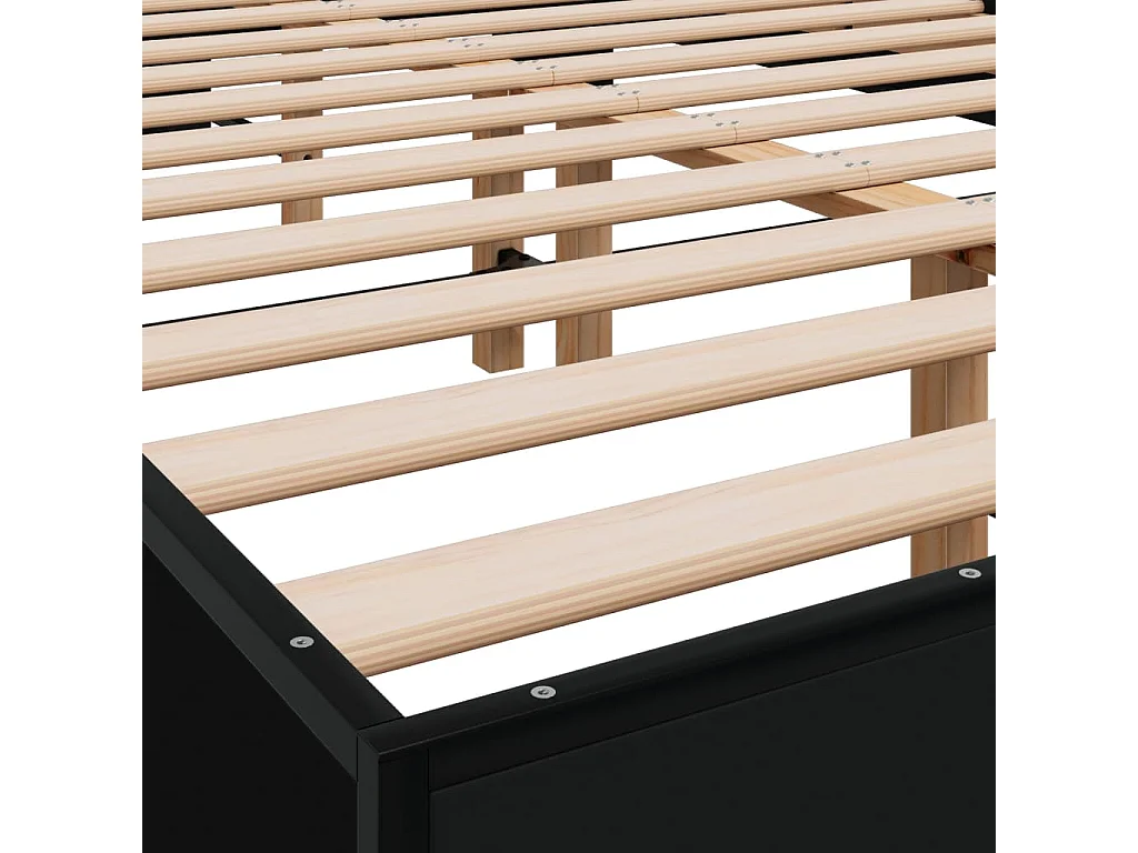 Cadre de lit sans matelas noir 120x200 cm