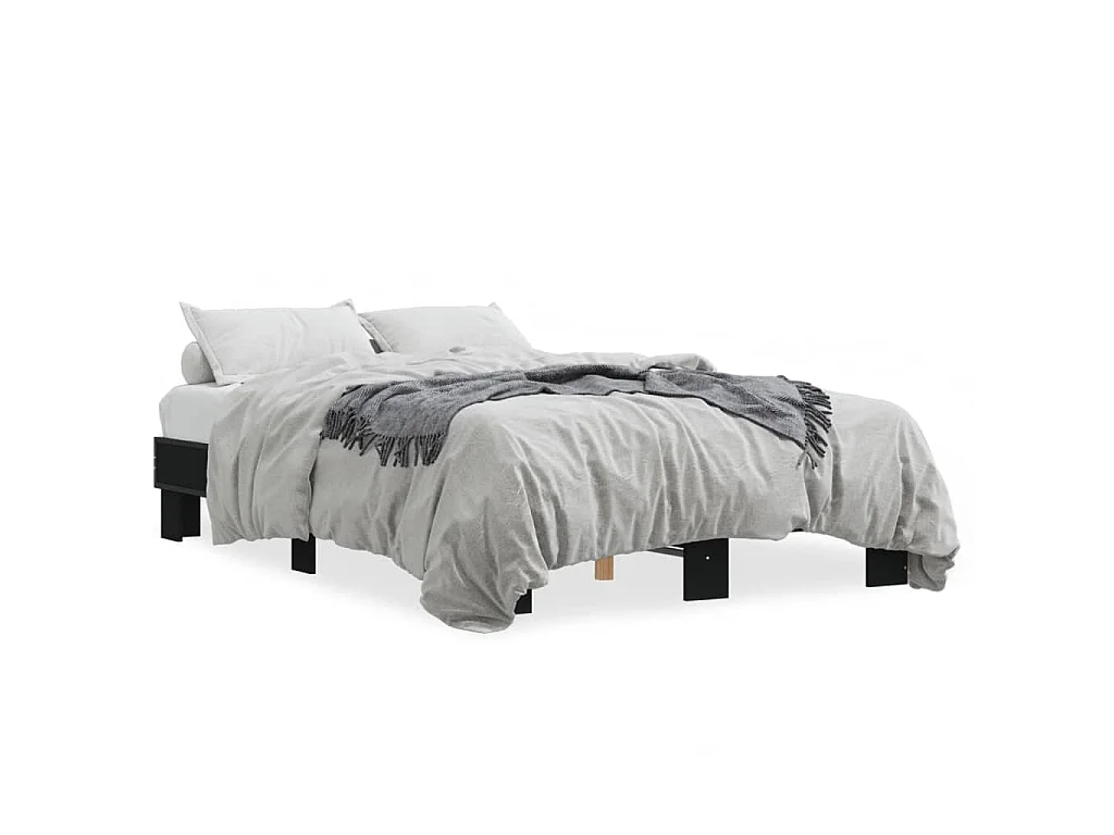 Cadre de lit sans matelas noir 120x200 cm