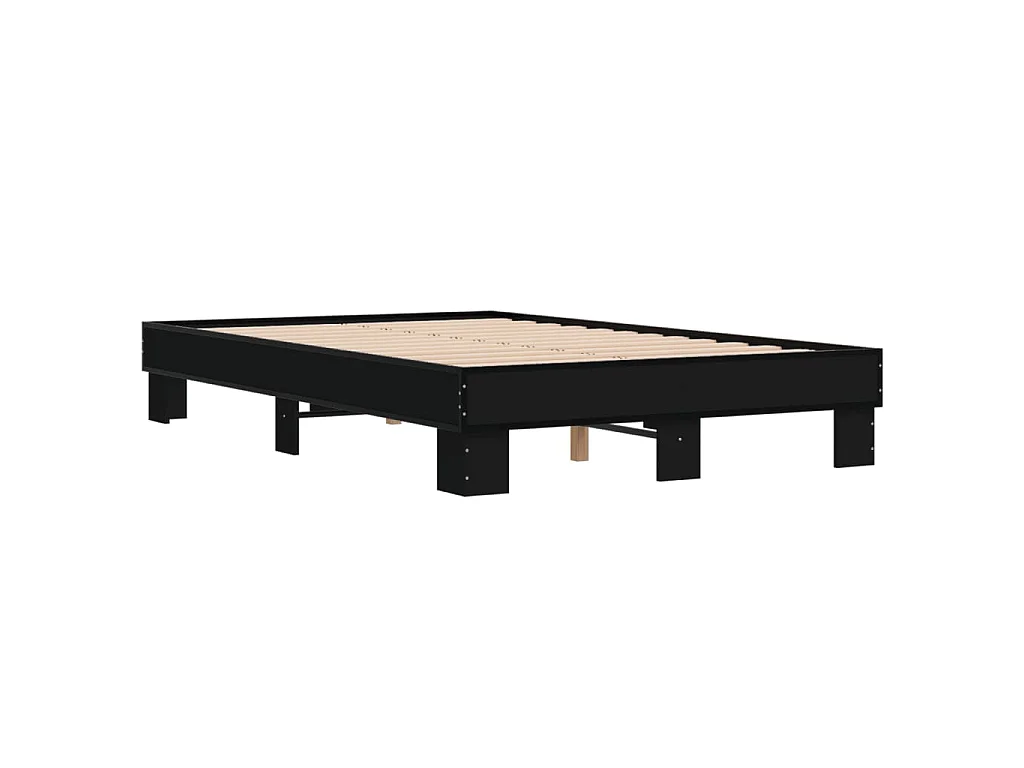 Cadre de lit sans matelas noir 120x200 cm