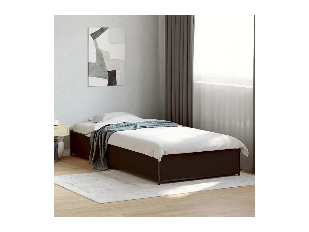 Cadre de lit sans matelas noir 90x190 cm