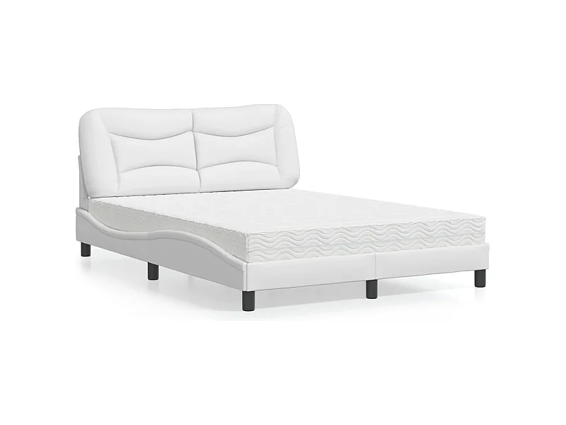 Bed met matras "Hvar" kunstleer wit 120x200 cm