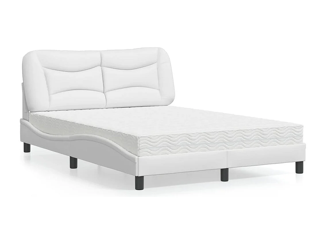 Bed met matras "Hvar" kunstleer wit 120x200 cm