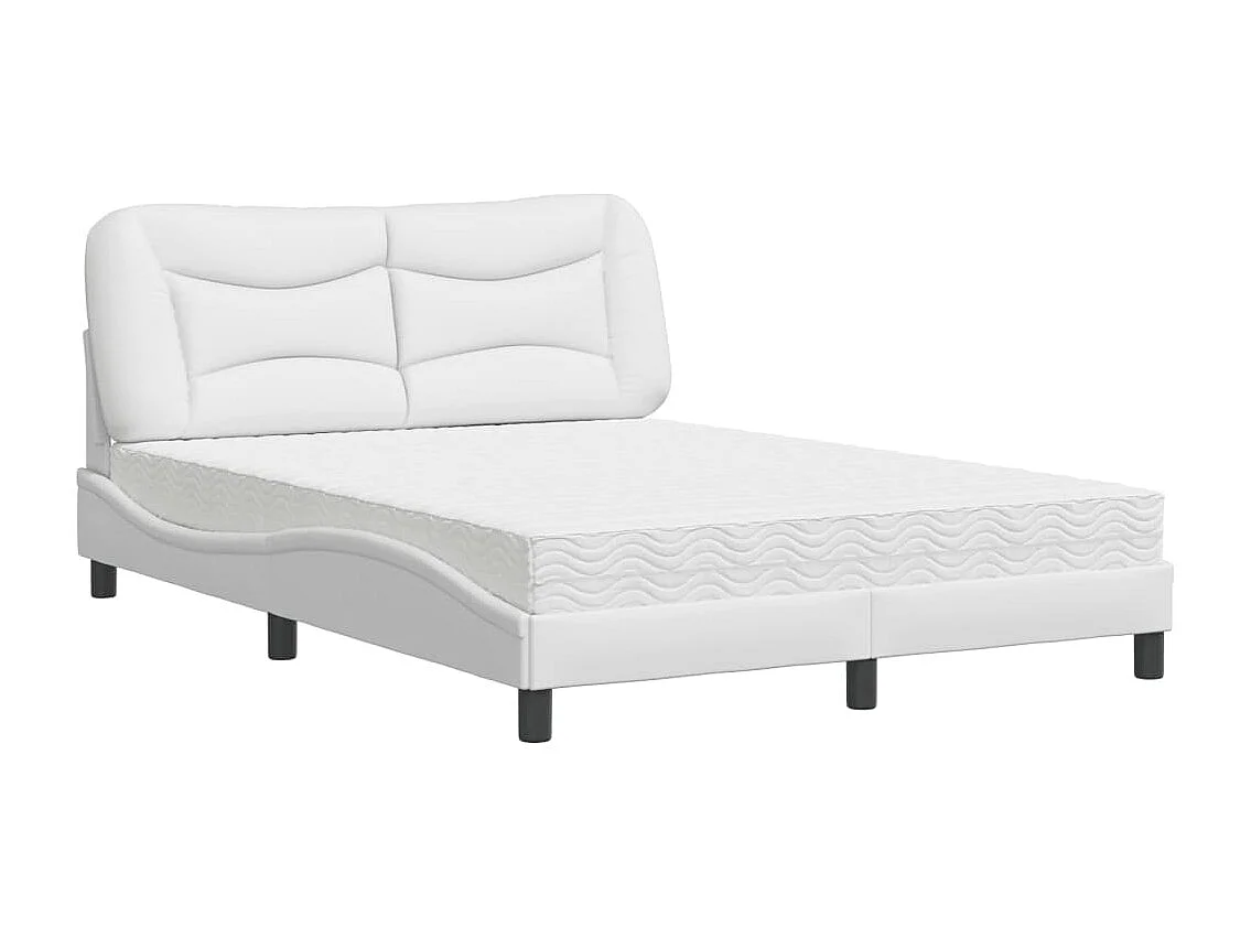 Bed met matras "Hvar" kunstleer wit 120x200 cm