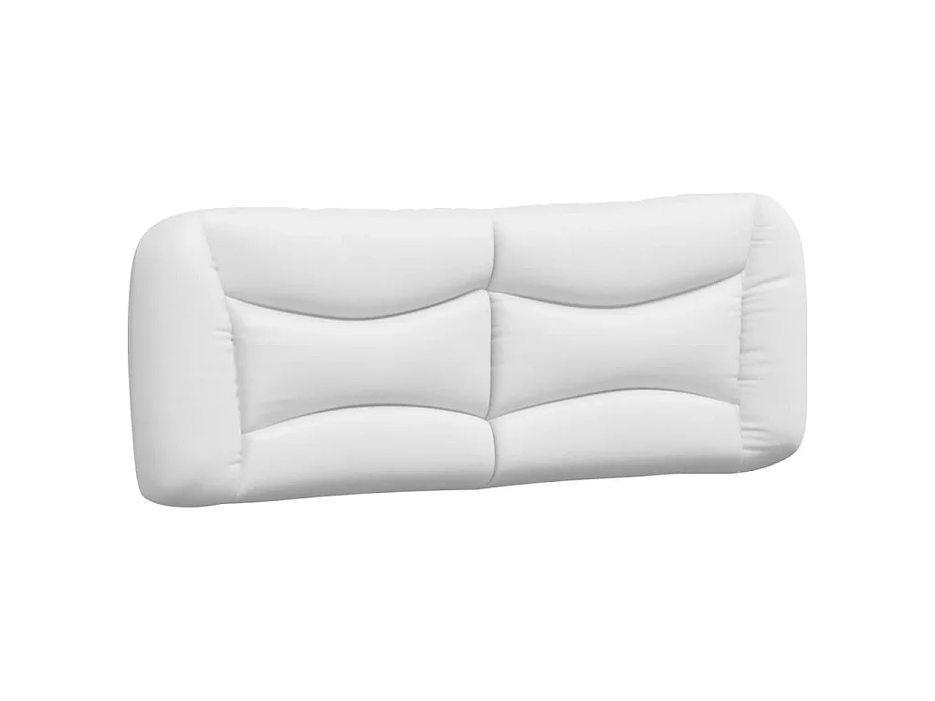 Cama con colchón Hvar cuero sintético blanco 120x200 cm