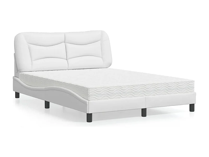 Lit avec matelas Hvar blanc 120x200 cm similicuir
