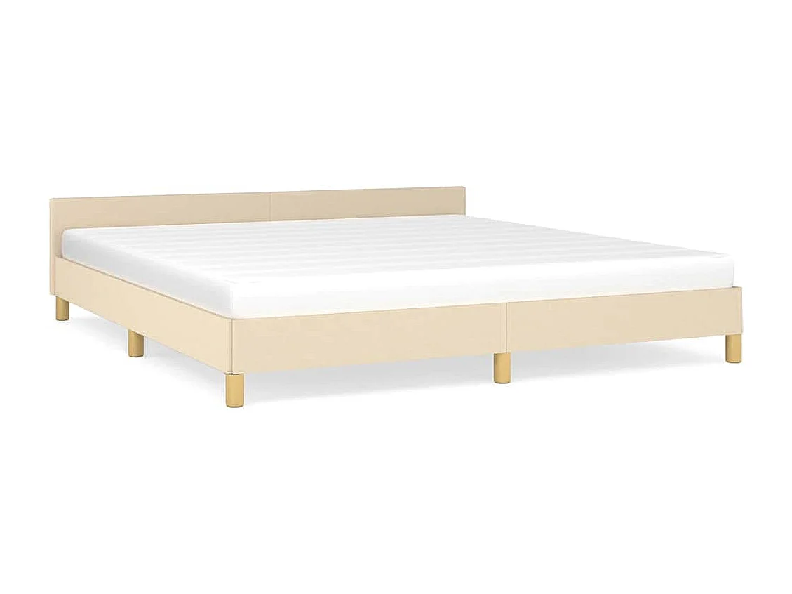 Cadre de lit sans matelas crème 160x200 cm tissu