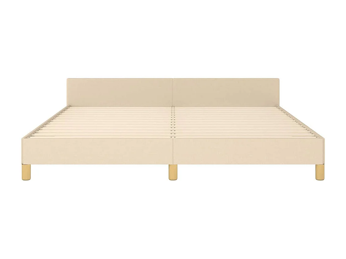 Cadre de lit sans matelas crème 160x200 cm tissu
