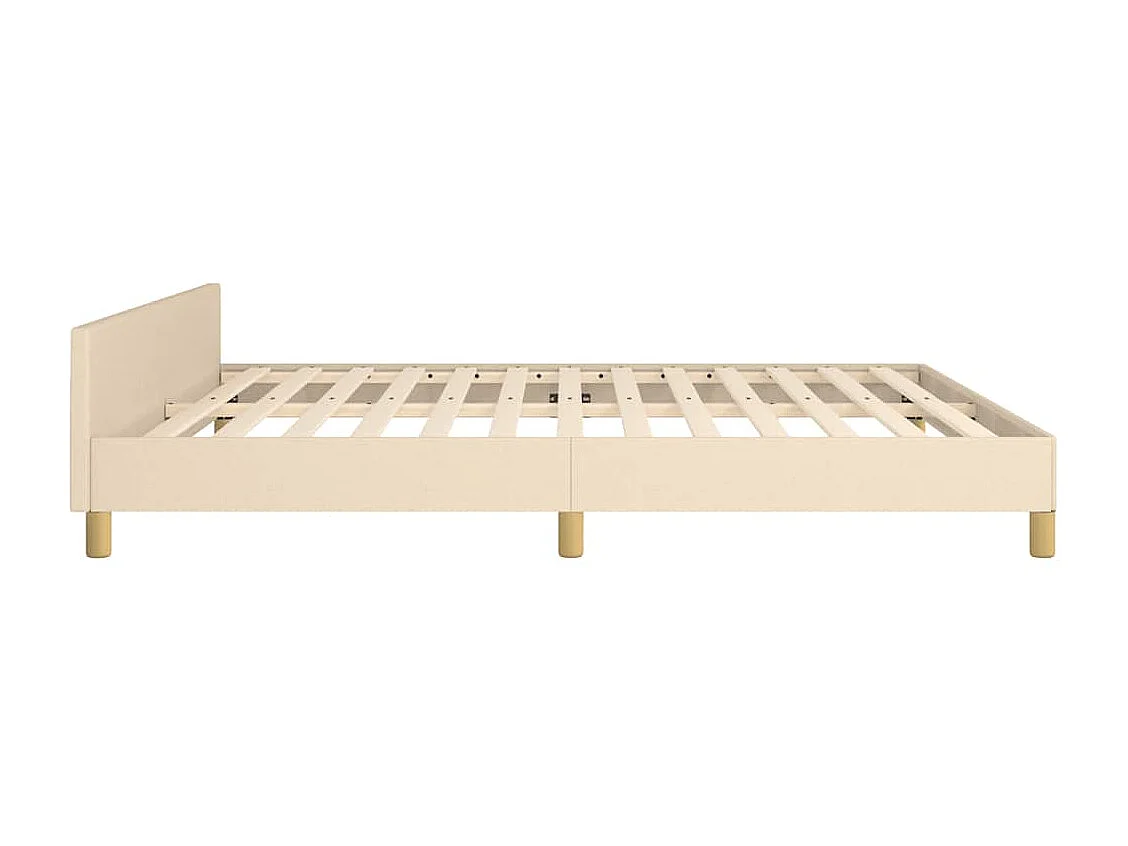 Cadre de lit sans matelas crème 160x200 cm tissu