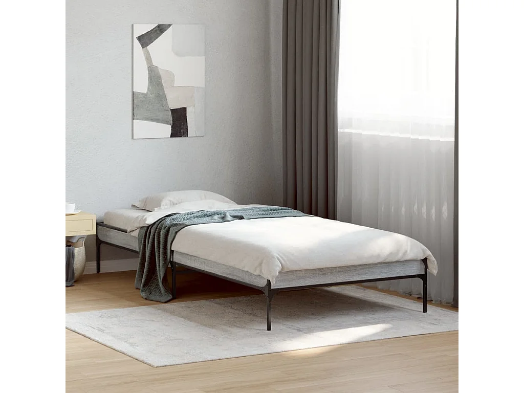 Cadre de lit sans matelas sonoma gris 90x190 cm