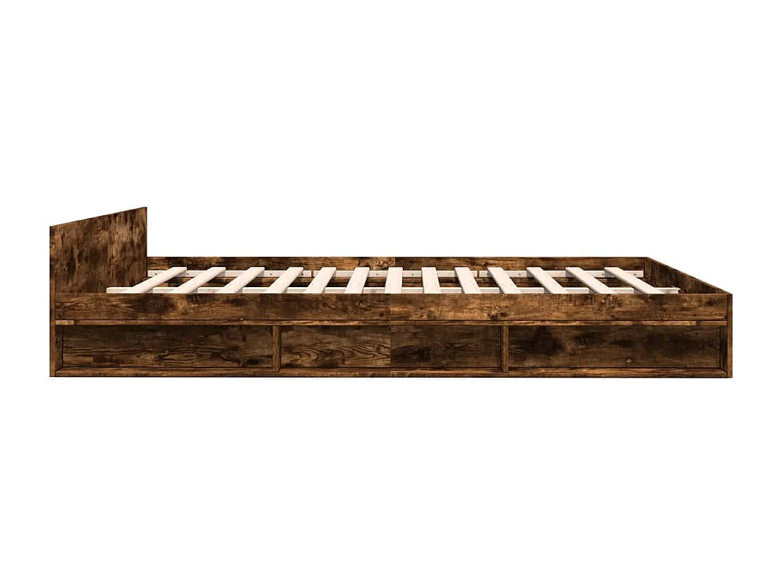 Giroletto con Cassetti Rovere Fumo 200x200 cm Legno Multistrato
