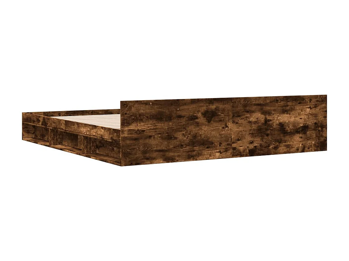 Giroletto con Cassetti Rovere Fumo 200x200 cm Legno Multistrato