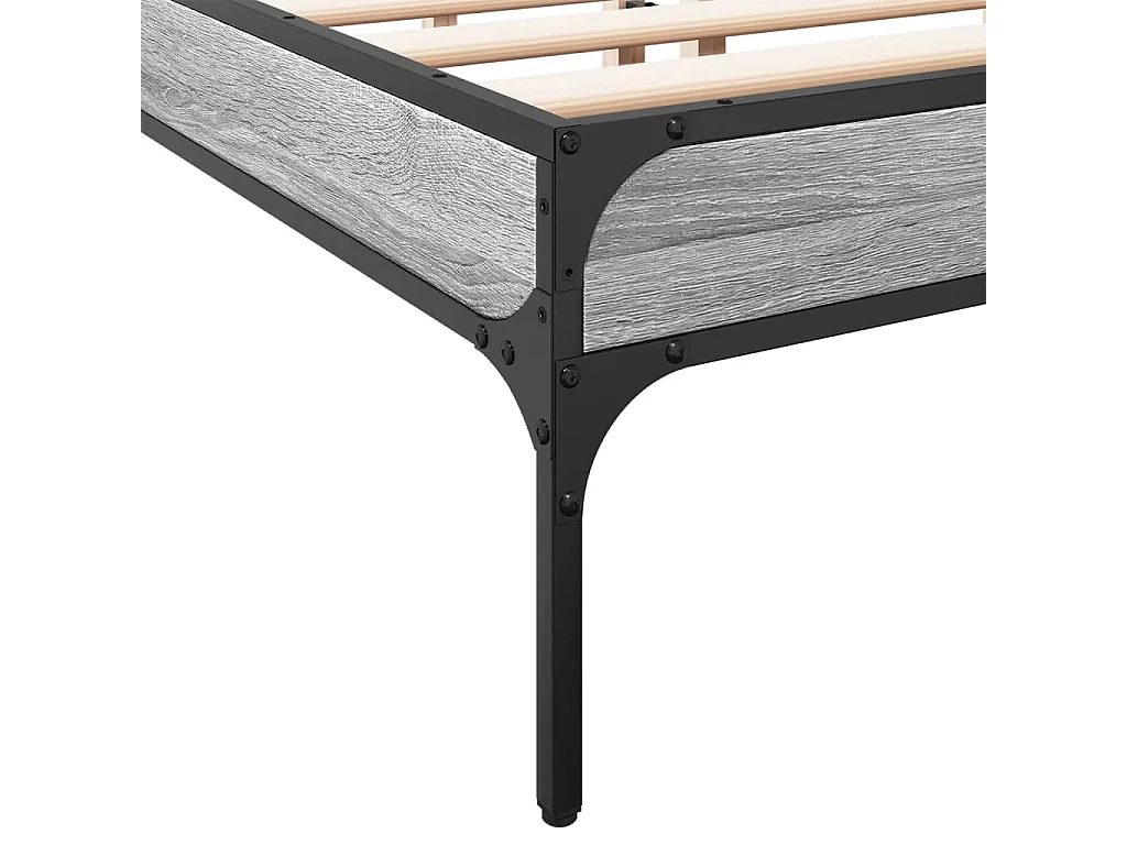 Cadre de lit sans matelas sonoma gris 140x190 cm