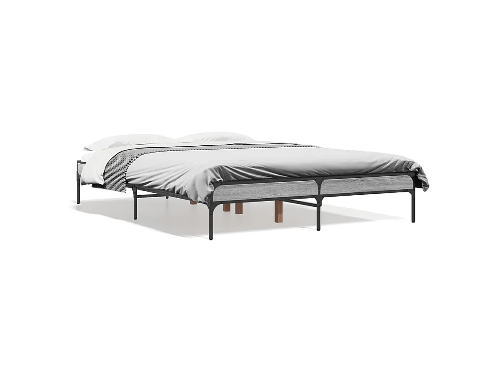 Cadre de lit sans matelas sonoma gris 140x190 cm