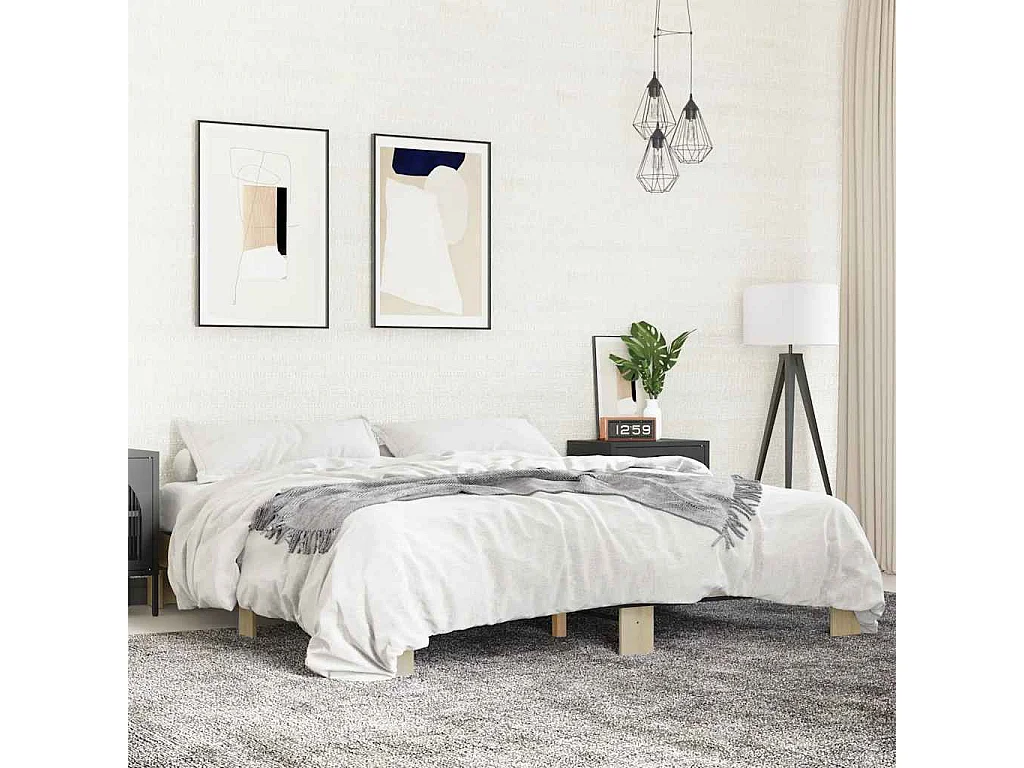 Cadre de lit sans matelas chêne sonoma 160x200 cm