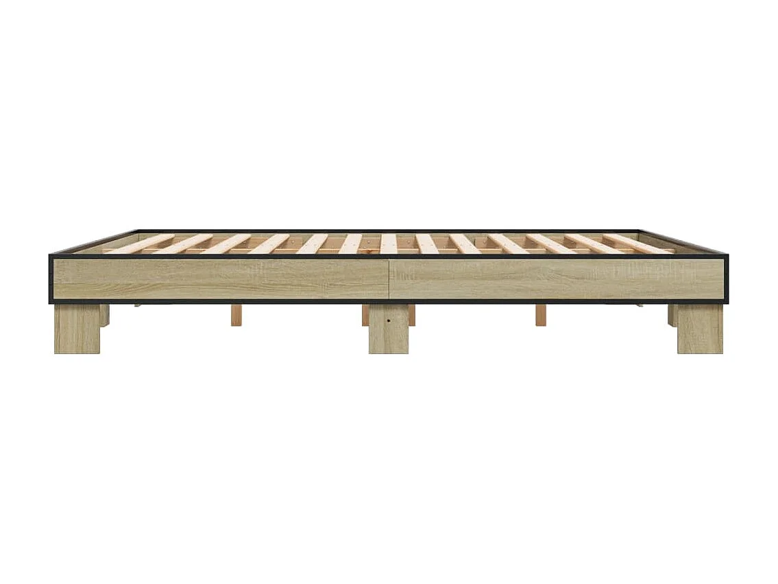 Cadre de lit sans matelas chêne sonoma 160x200 cm