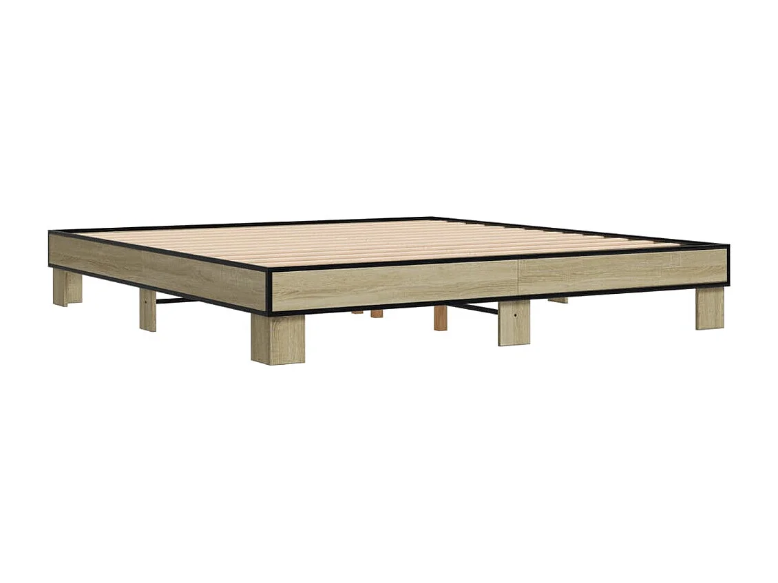 Cadre de lit sans matelas chêne sonoma 160x200 cm