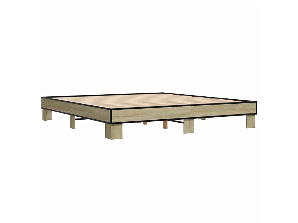 Cadre de lit sans matelas chêne sonoma 160x200 cm