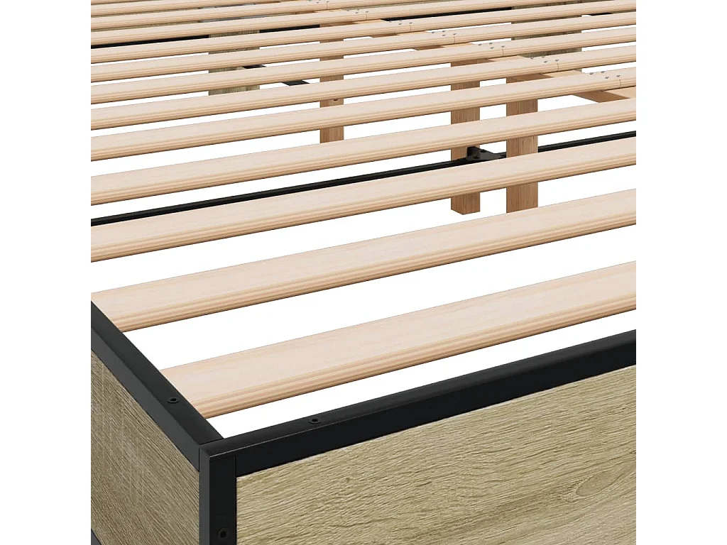 Cadre de lit sans matelas chêne sonoma 160x200 cm
