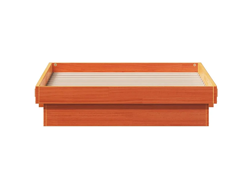 Estrutura de cama c/ LEDs 100x200 cm pinho maciço castanho mel