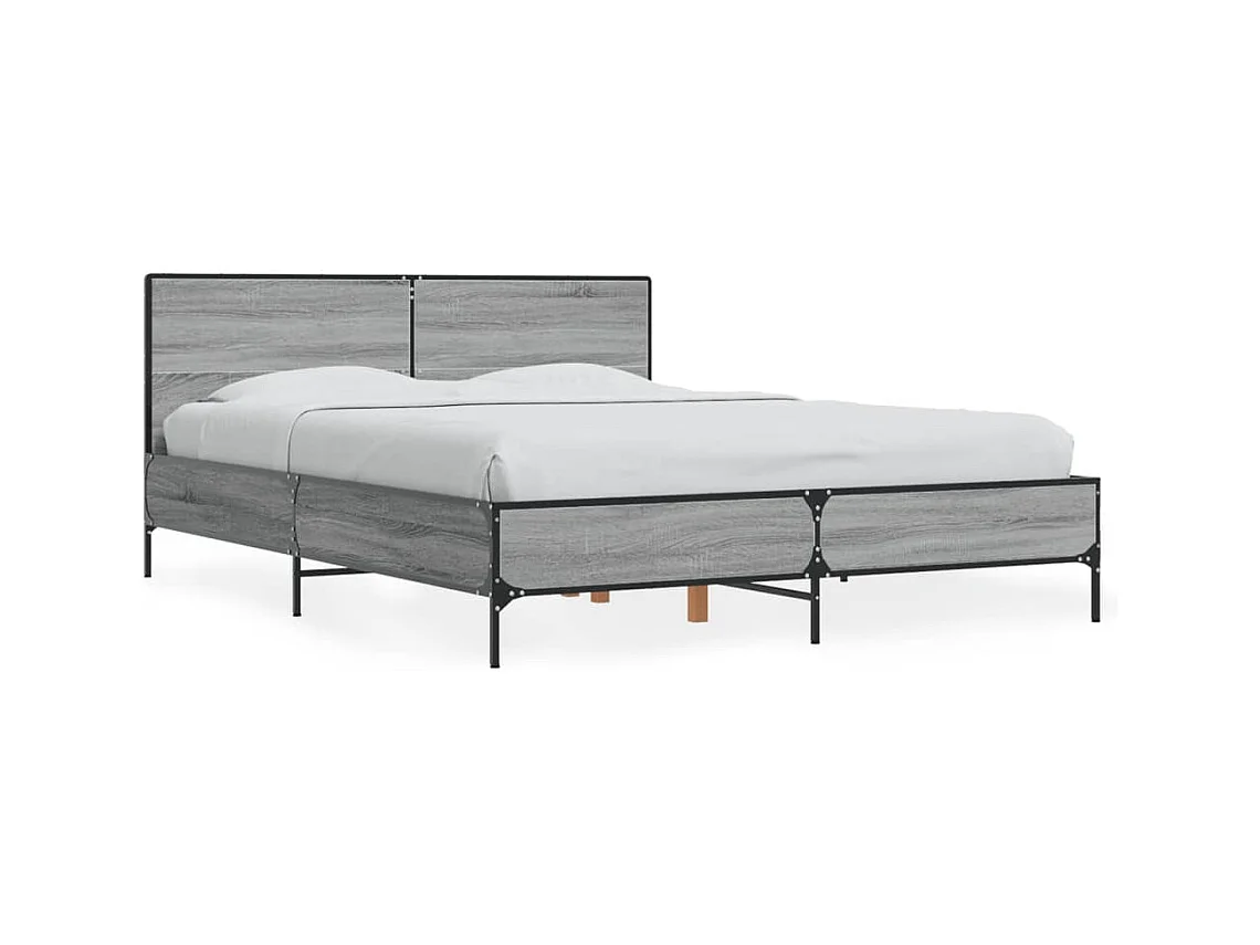 Cadre de lit sans matelas sonoma gris 120x200 cm