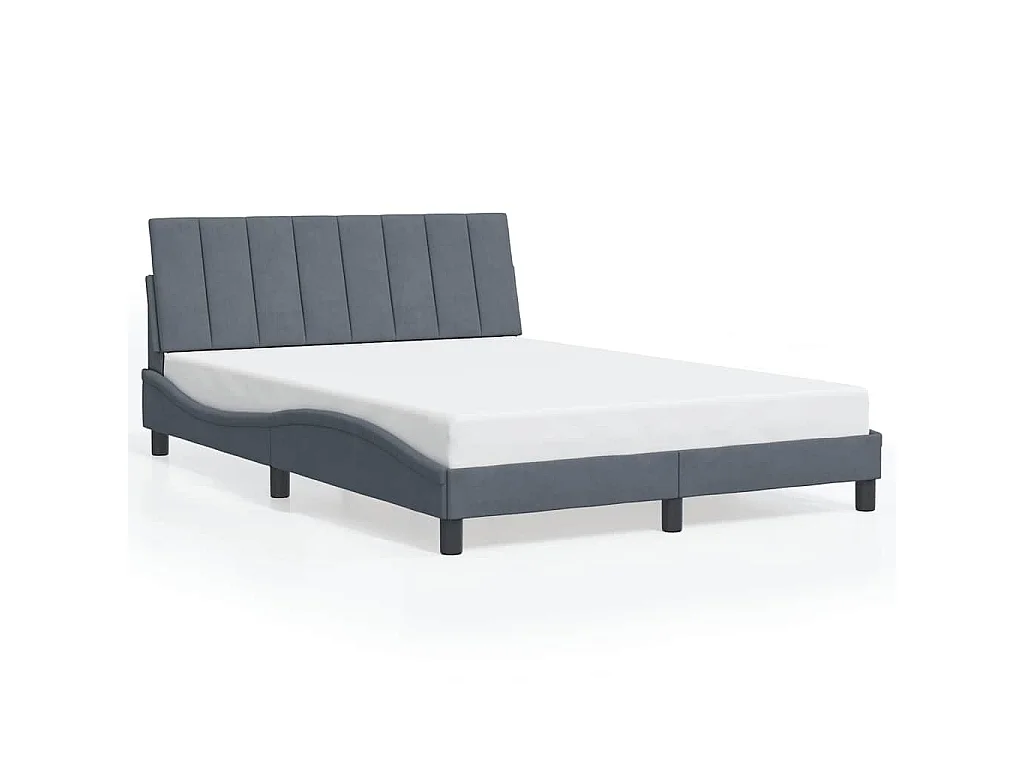 Giroletto senza Materasso Hanko Grigio Scuro 140x190 cm Velluto