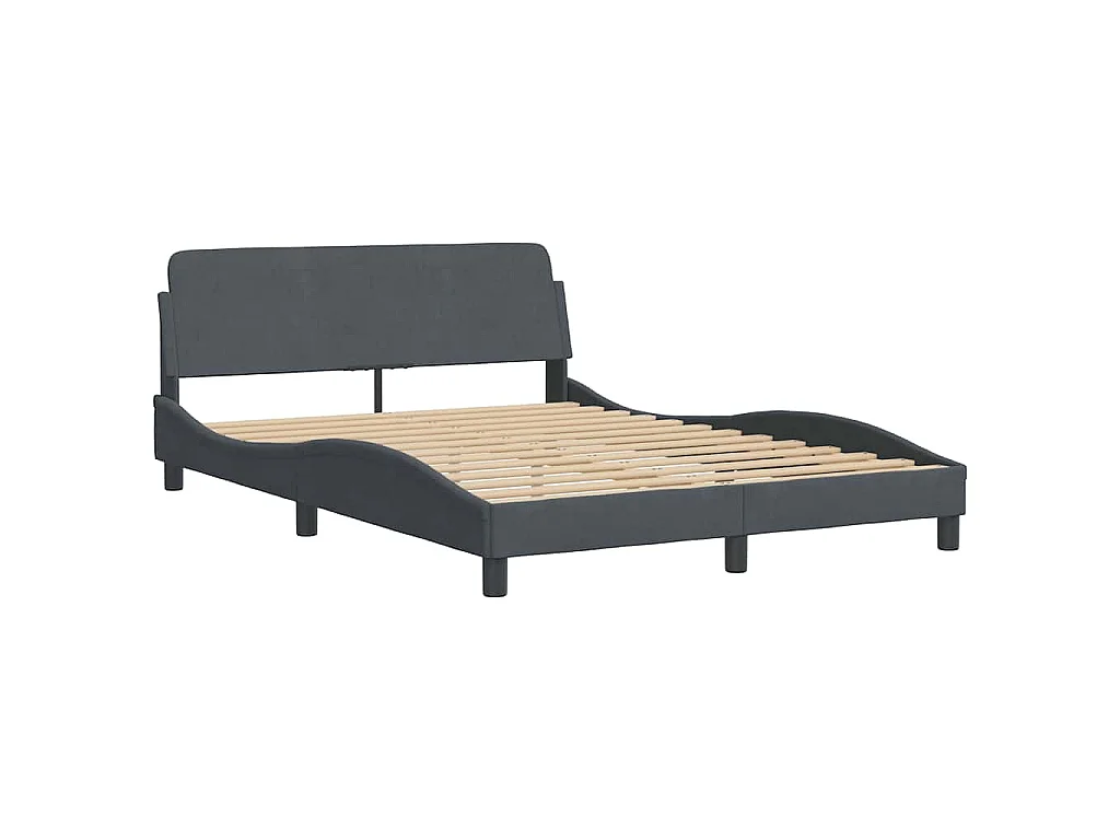 Giroletto senza Materasso Hanko Grigio Scuro 140x190 cm Velluto