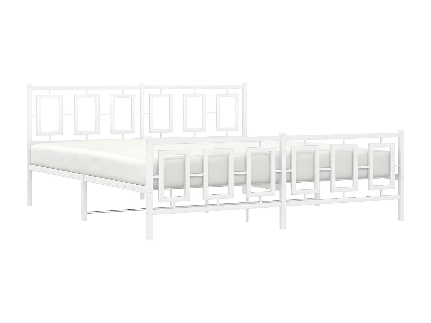 Bedframe met hoofd- en voeteneinde metaal wit 180x200 cm