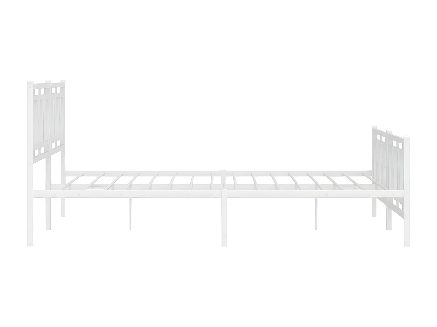 Bedframe met hoofd- en voeteneinde metaal wit 180x200 cm