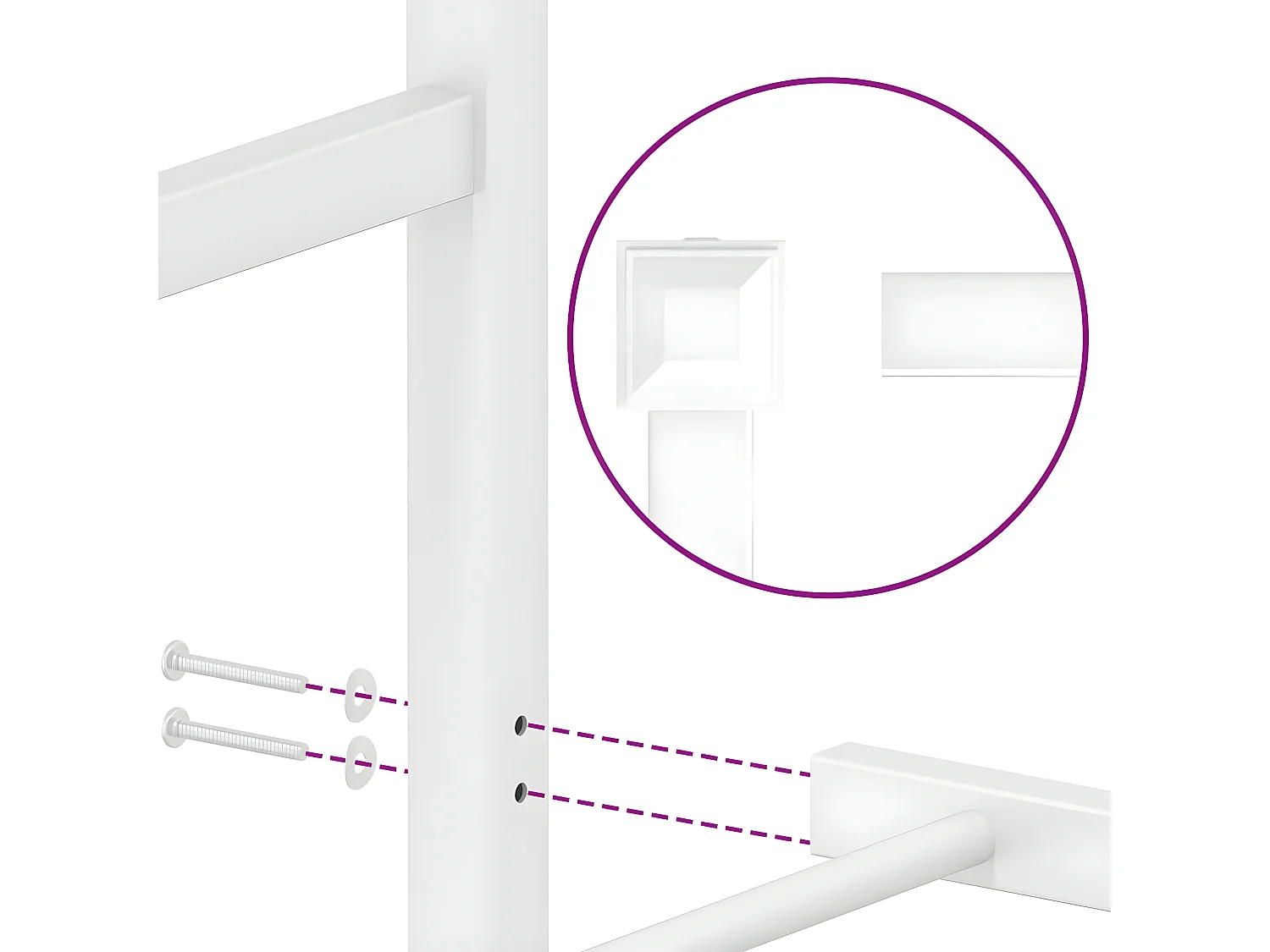 Bedframe met hoofd- en voeteneinde metaal wit 180x200 cm
