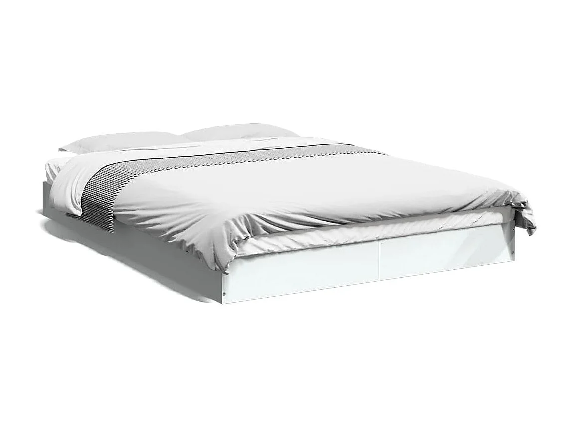 Cadre de lit sans matelas blanc 135x190 cm bois d'ingénierie
