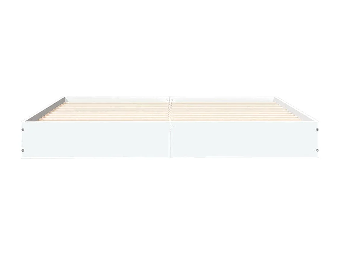 Cadre de lit sans matelas blanc 135x190 cm bois d'ingénierie