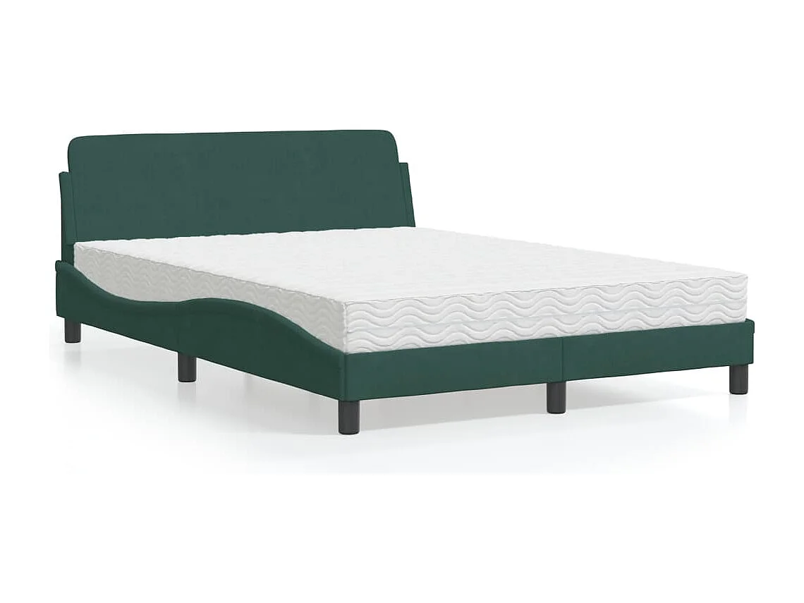 Bed met matras "Dover" fluweel donkergroen 120x200 cm