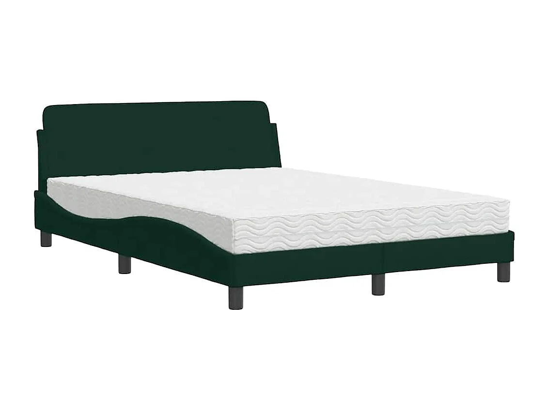 Bed met matras "Dover" fluweel donkergroen 120x200 cm