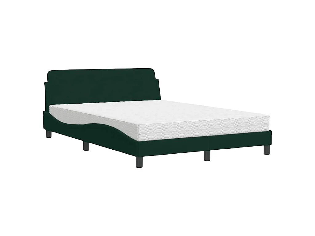Bed met matras "Dover" fluweel donkergroen 120x200 cm