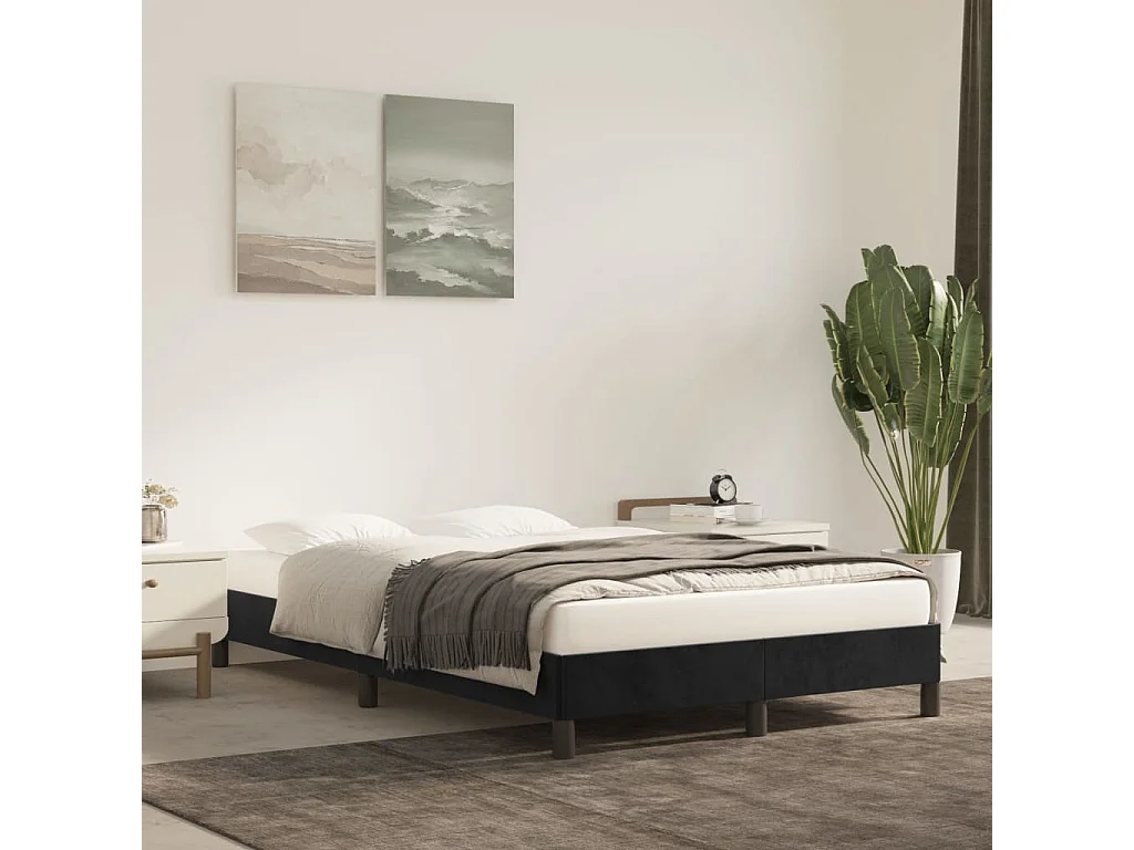 Bettgestell ohne Matratze Schwarz 120x190 cm Samt